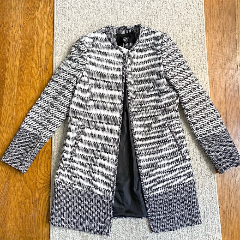 H&M | striped open front jacket